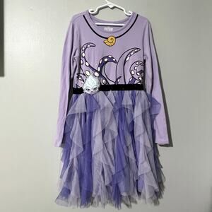 Disney Villains Ursula Dress Girls M 8 Purple Tulle Little Mermaid